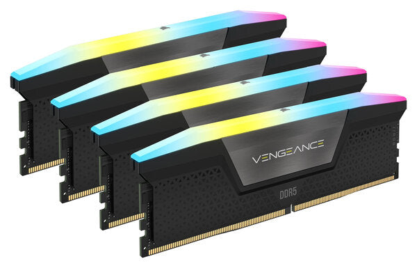 MEMORIA RAM CORSAIR  DDR5 VENGEANCE RGB 96GB (4 X 24GB) 6000MT/S CL30 – BLACK (CMH96GX5M4B6000C30) MEMORIA RAM CORSAIR  DDR5 VENGEANCE RGB 96GB (4 X 24GB) 6000MT/S CL30 – BLACK (CMH96GX5M4B6000C30)